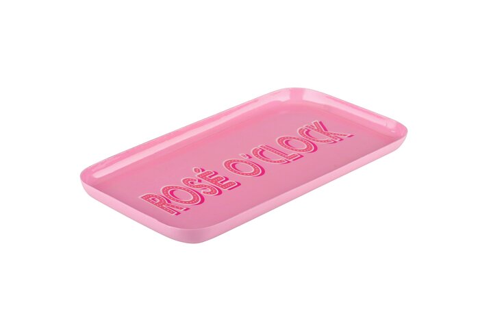 Love Trays, Dekotablett, S, Motiv: Rosé o´clock, rechteckig, rosé