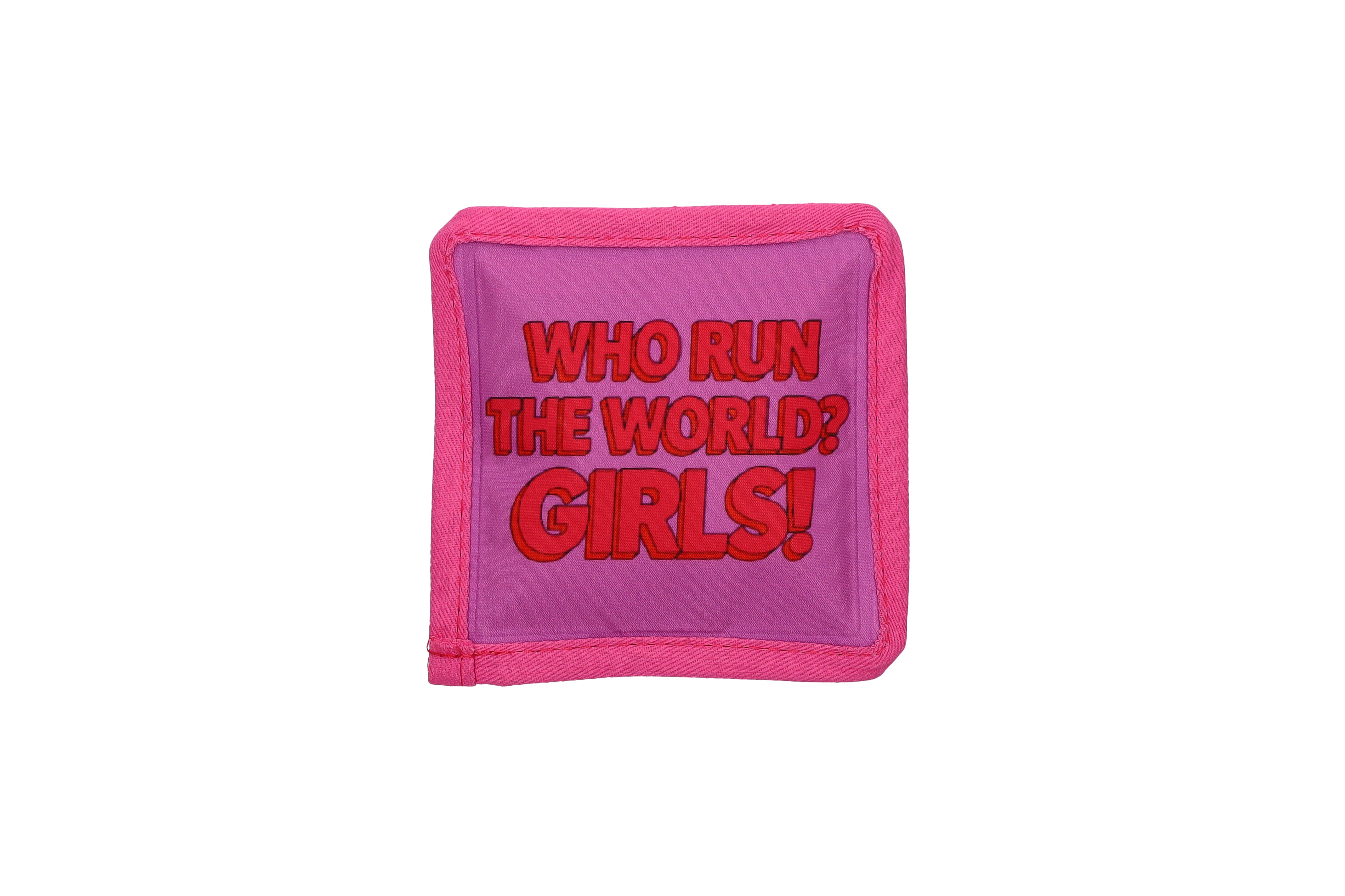 Petit Froid, Erfrischungskissen S, Motiv:Who run the word/Boys don´t cry, helles Magenta/lila