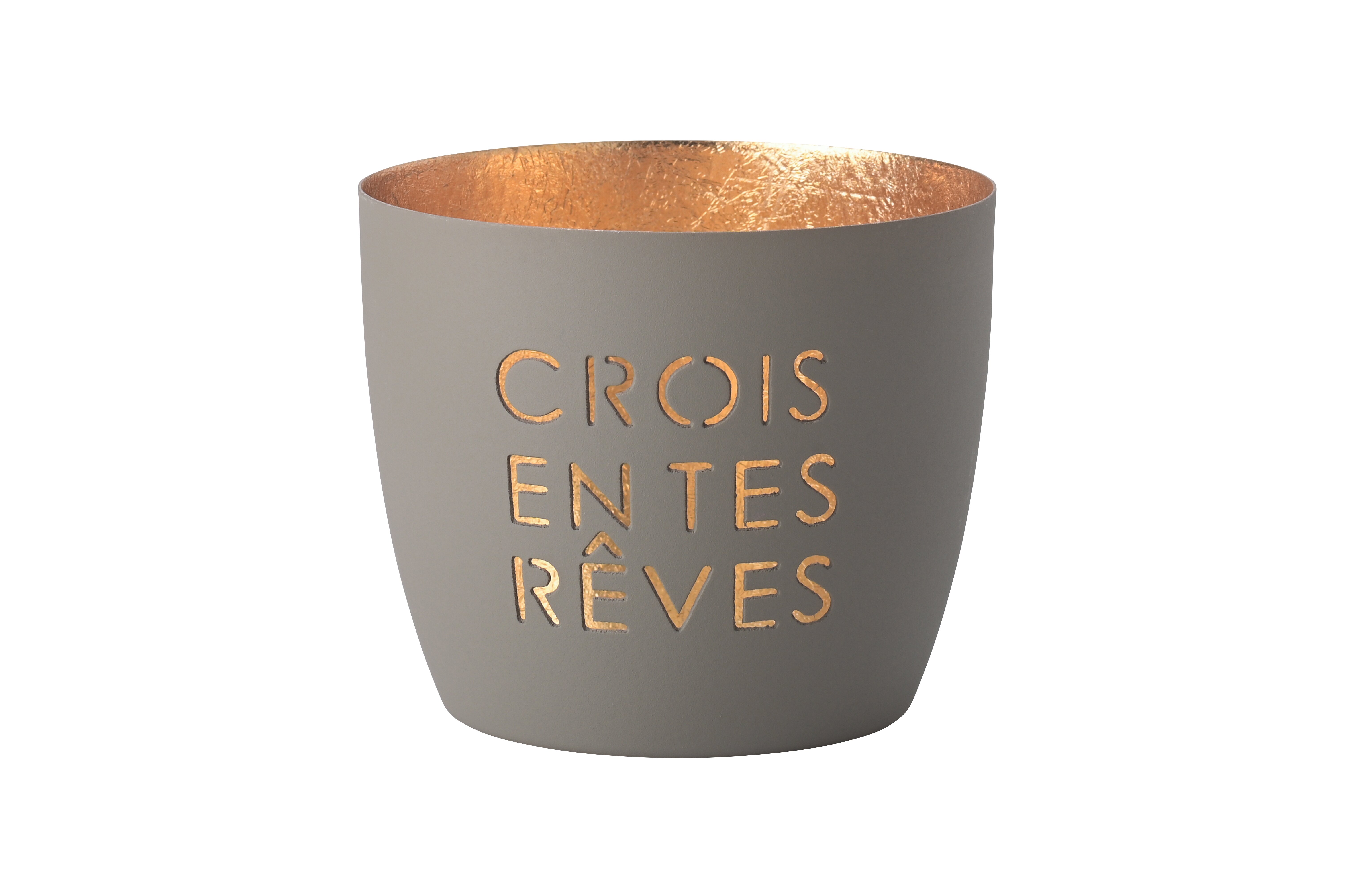 Madras, Windlicht, M, Motiv: Crois entes rêves, flannel/gold