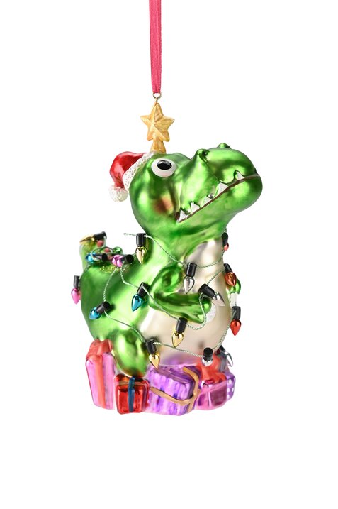 Hänger Krokodil mit Lichterkette, grün