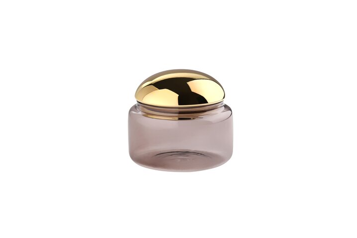 Voile, Glasdose, S, Borosilikatglas, grau/gold, gs