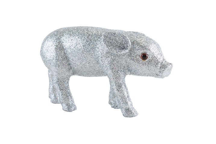 Solna, Schweinchen M, Glitzer, silber