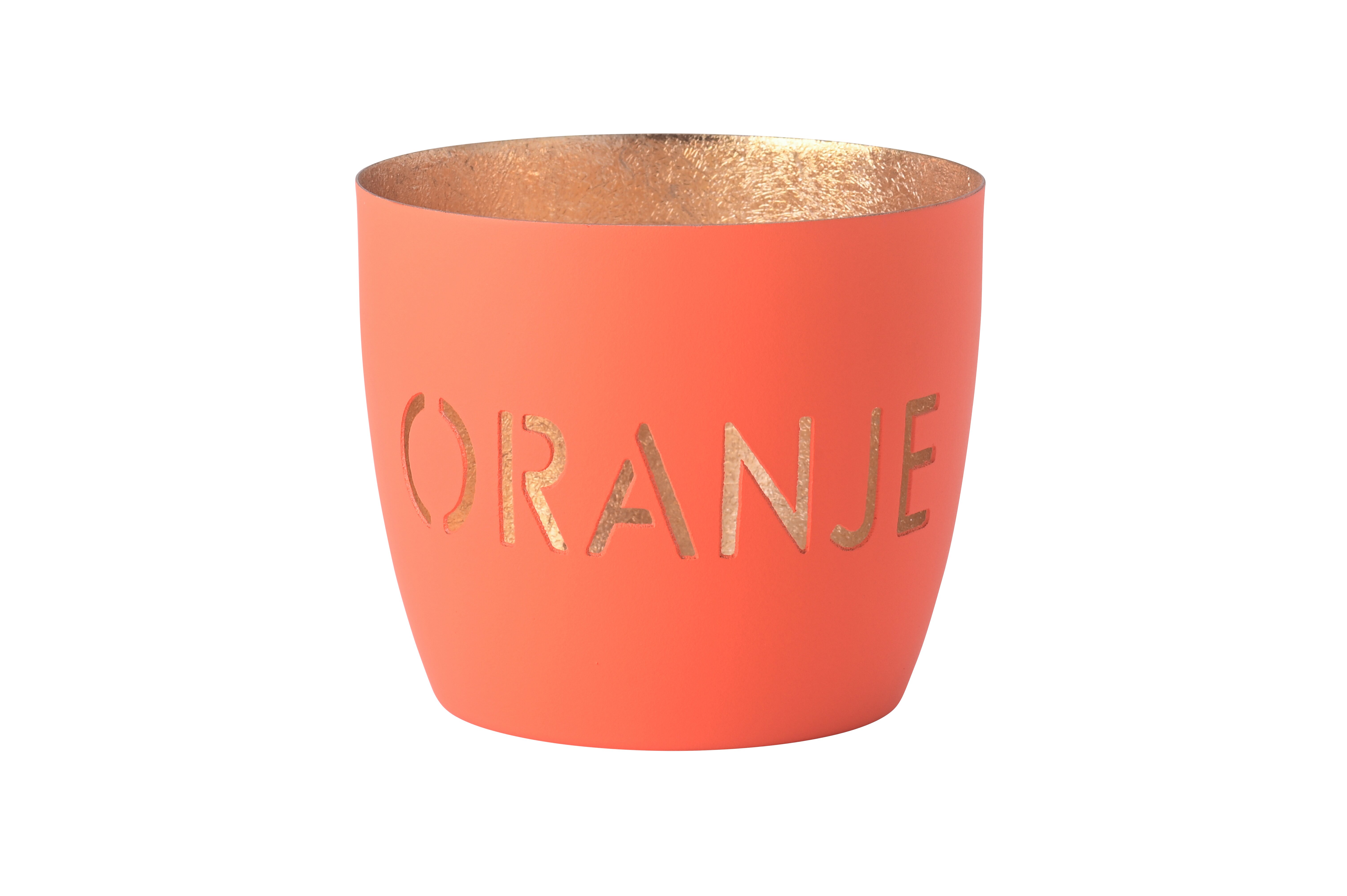 Madras, Windlicht, M, Motiv: Oranje, neon orange/gold