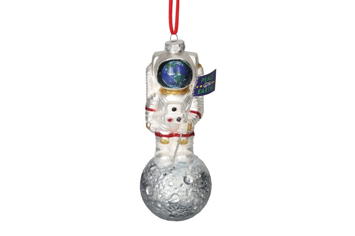 Hänger Astronaut auf dem Mond, weiß/grau
