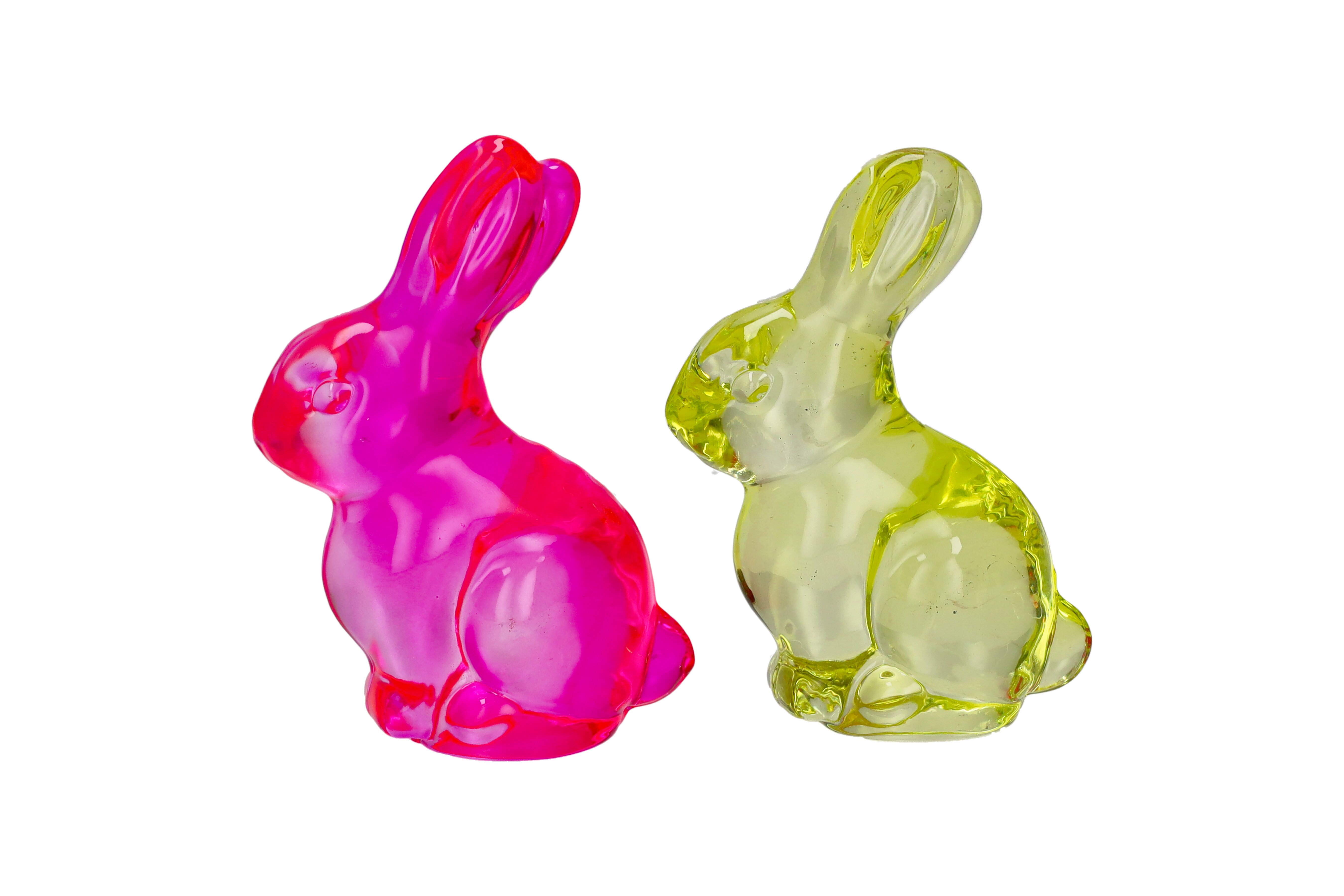 Honey Bunny, bunny, assorted of 2pcs., neon pink/neon yellow, sprayed