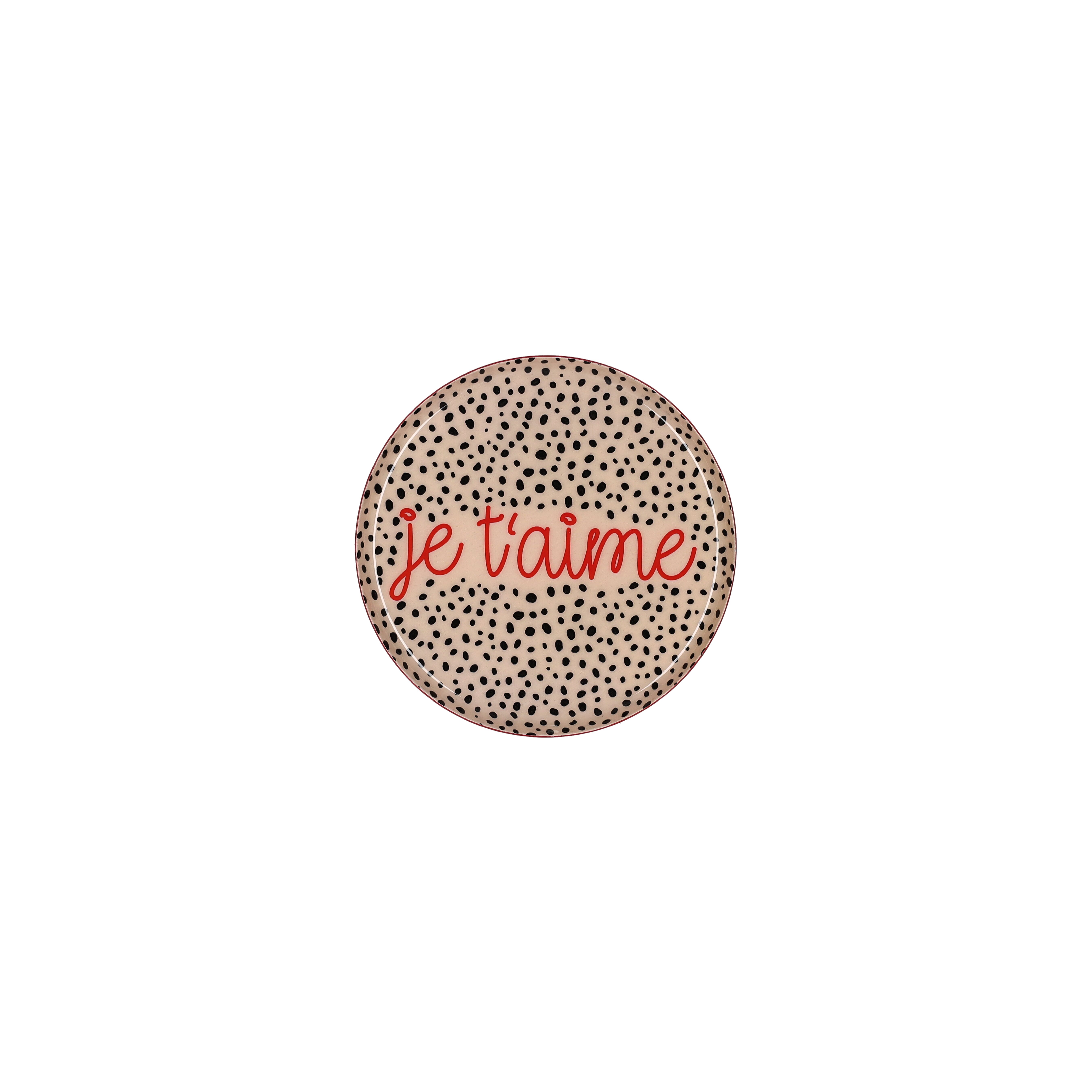 Love Trays, Dekotablett, XS,  Motiv: Je t´aime, beige