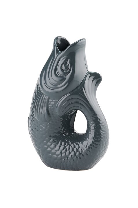 Monsieur Carafon, Fisch, Vase, S, grau, 1,2 Liter