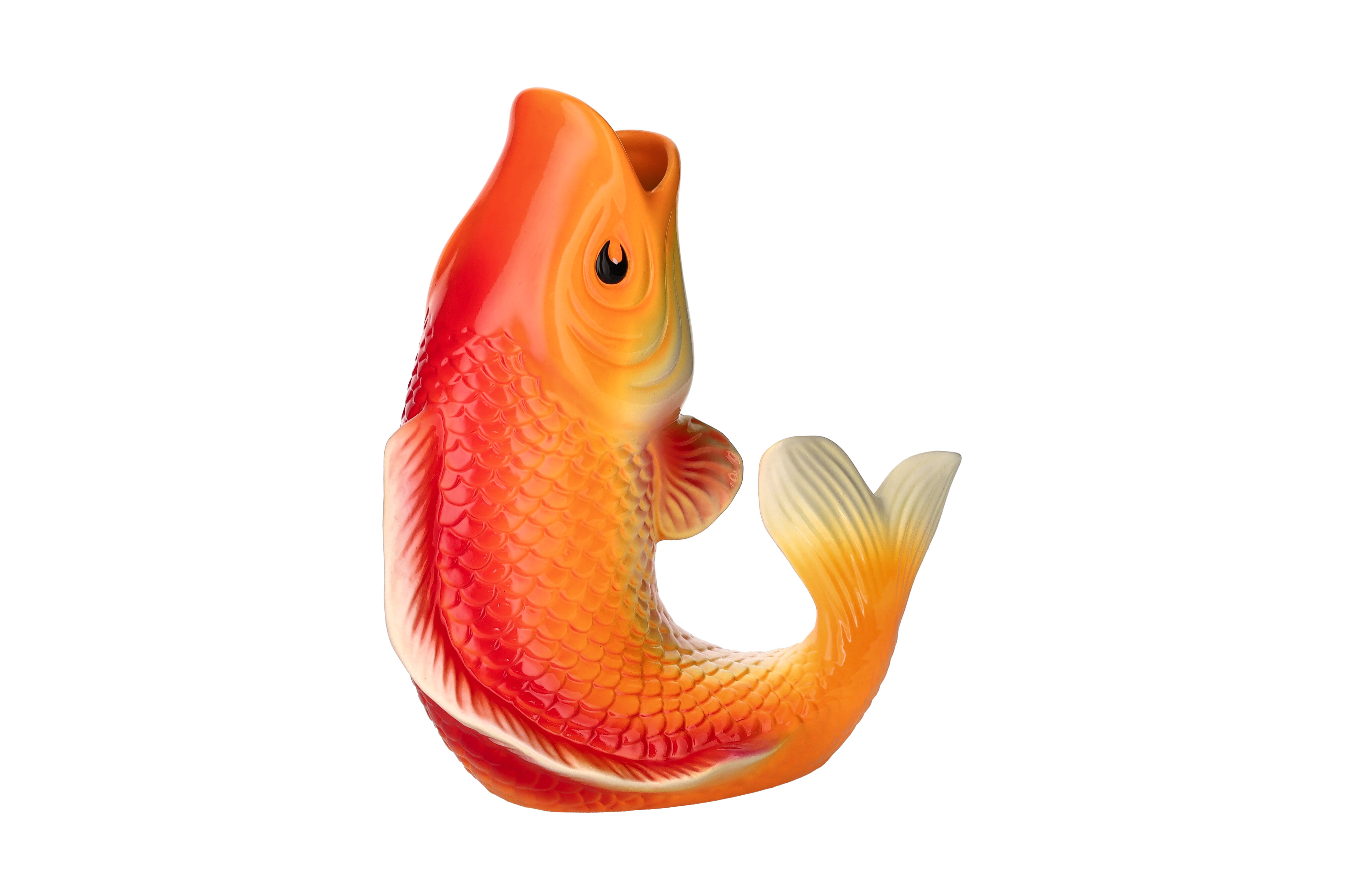 Mamsell Koi, Fisch, Vase, S,  orange/rot/weiss