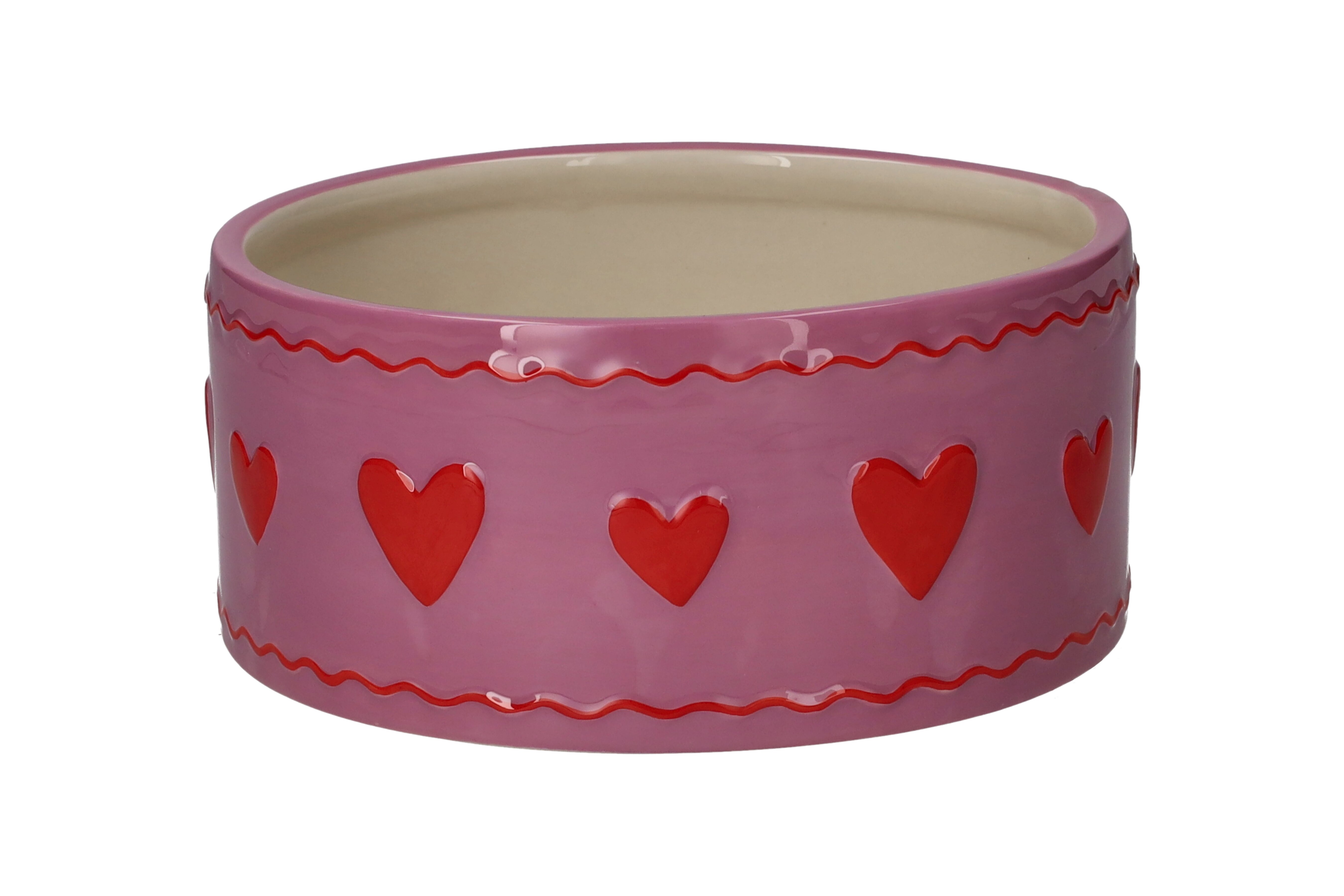 Love Pets, Futternapf, M, Motiv: Herzen, rosa