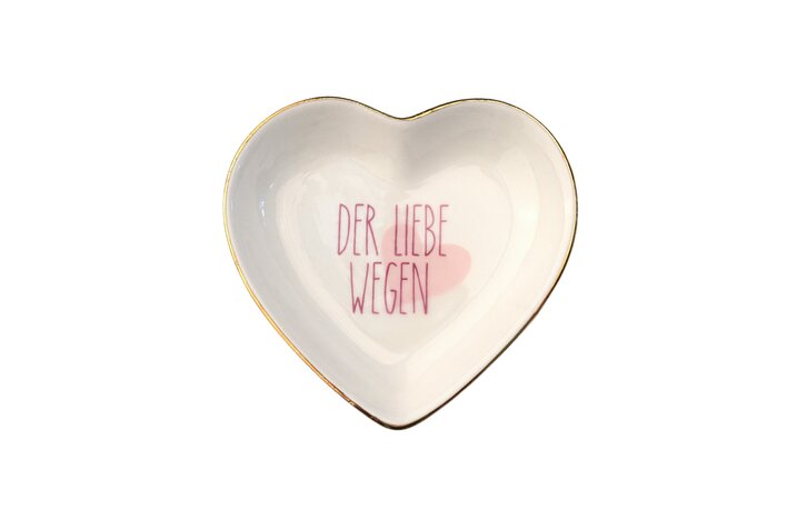 Love Plates, deco plate, porcelain, Der Liebe wegen, heart, deep, white