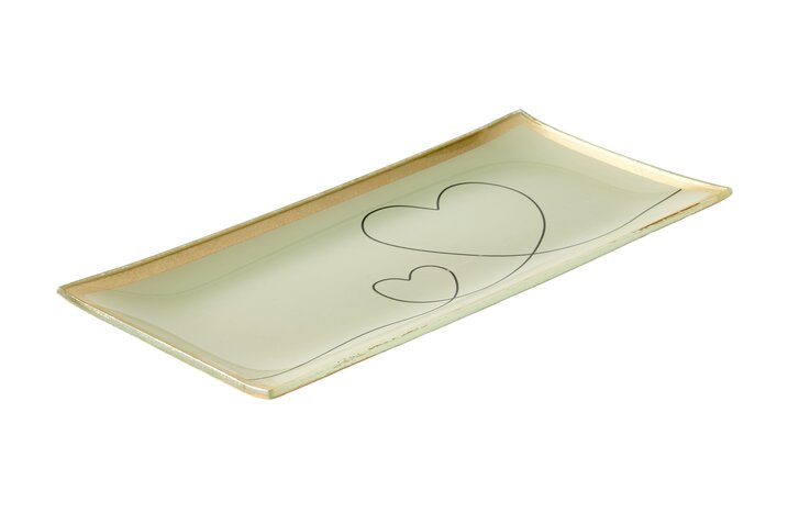 Love Plates, Glasteller, L, Herzen, weiss