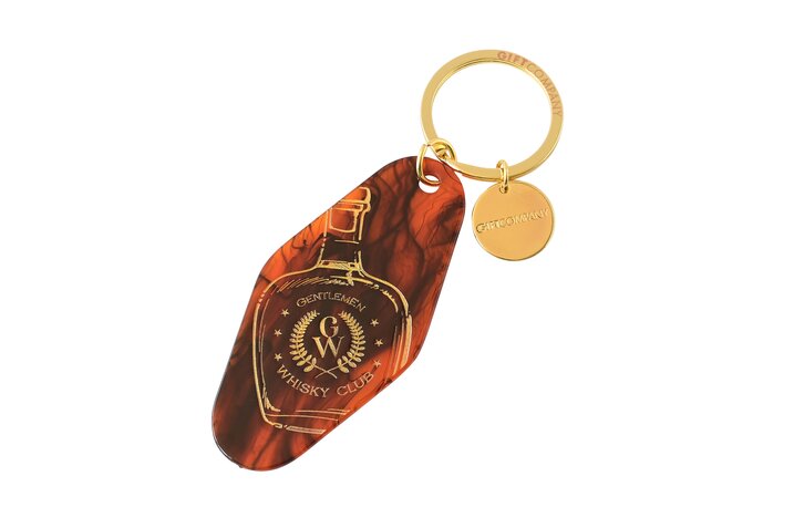 Key club by GC, Whisky Club, keyring, brown