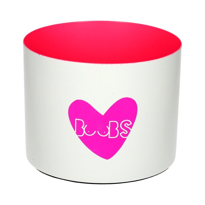 Goa, Windlicht, Motiv: Boobs, weiß/neon pink