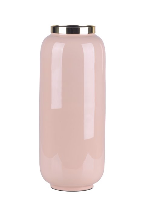 Saigon, Vase mit Metallring, M(H32cm), blush/gold