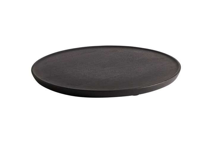 Bento, tray, S, mango wood, round, black