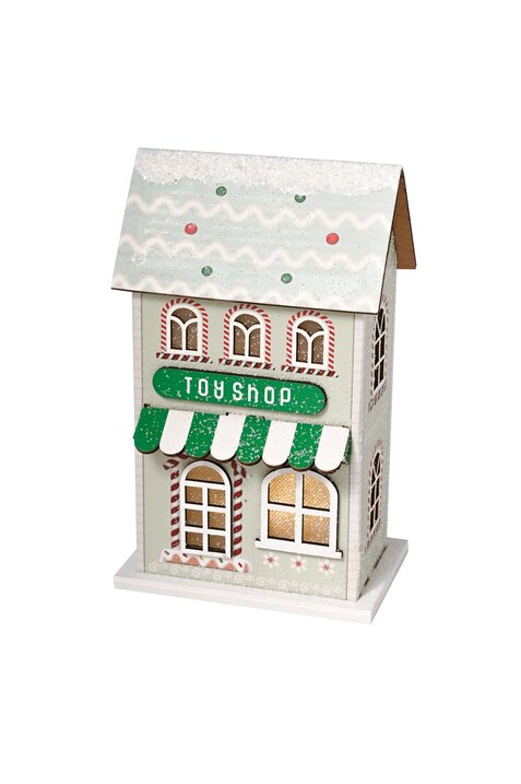 Candy, house w. LED, toyshop, green