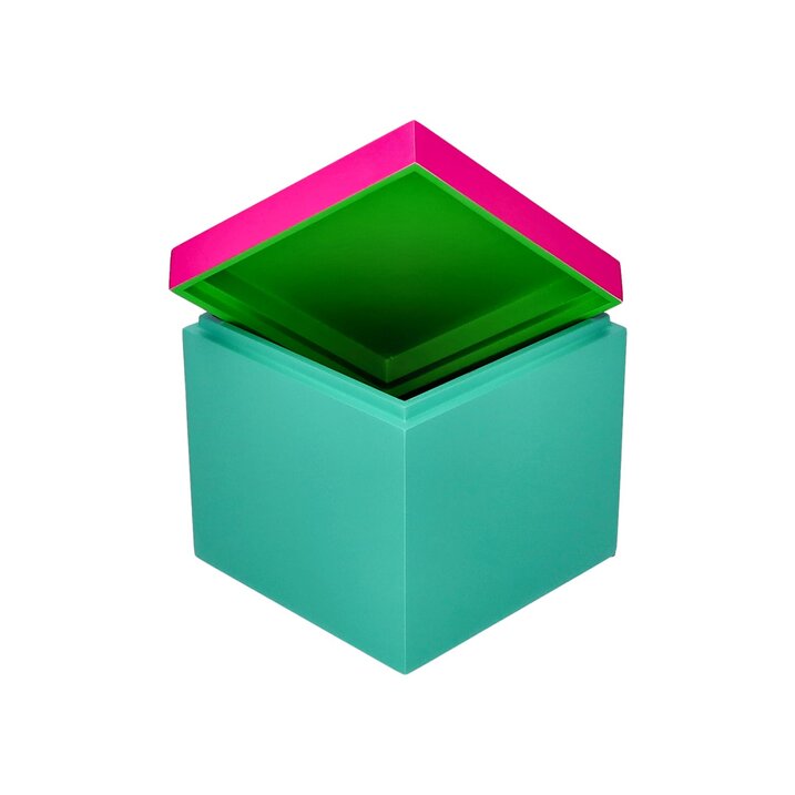 Neo, Box, S(13x13x13cm), 3 tone, neon green/neon pink/turquoise