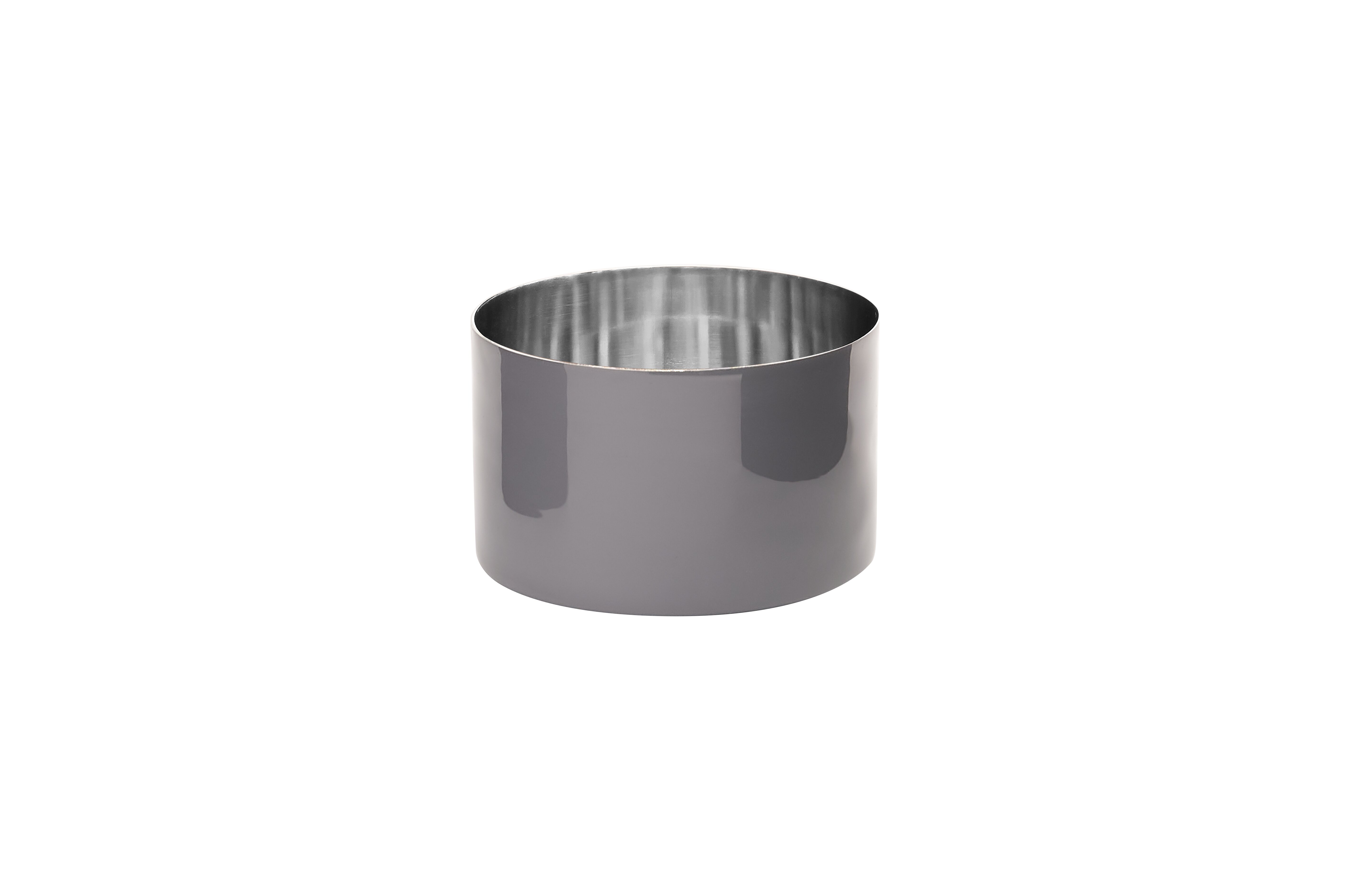 Saigon, Windlicht S, Emaille, Edelstahl, cool gray/silber