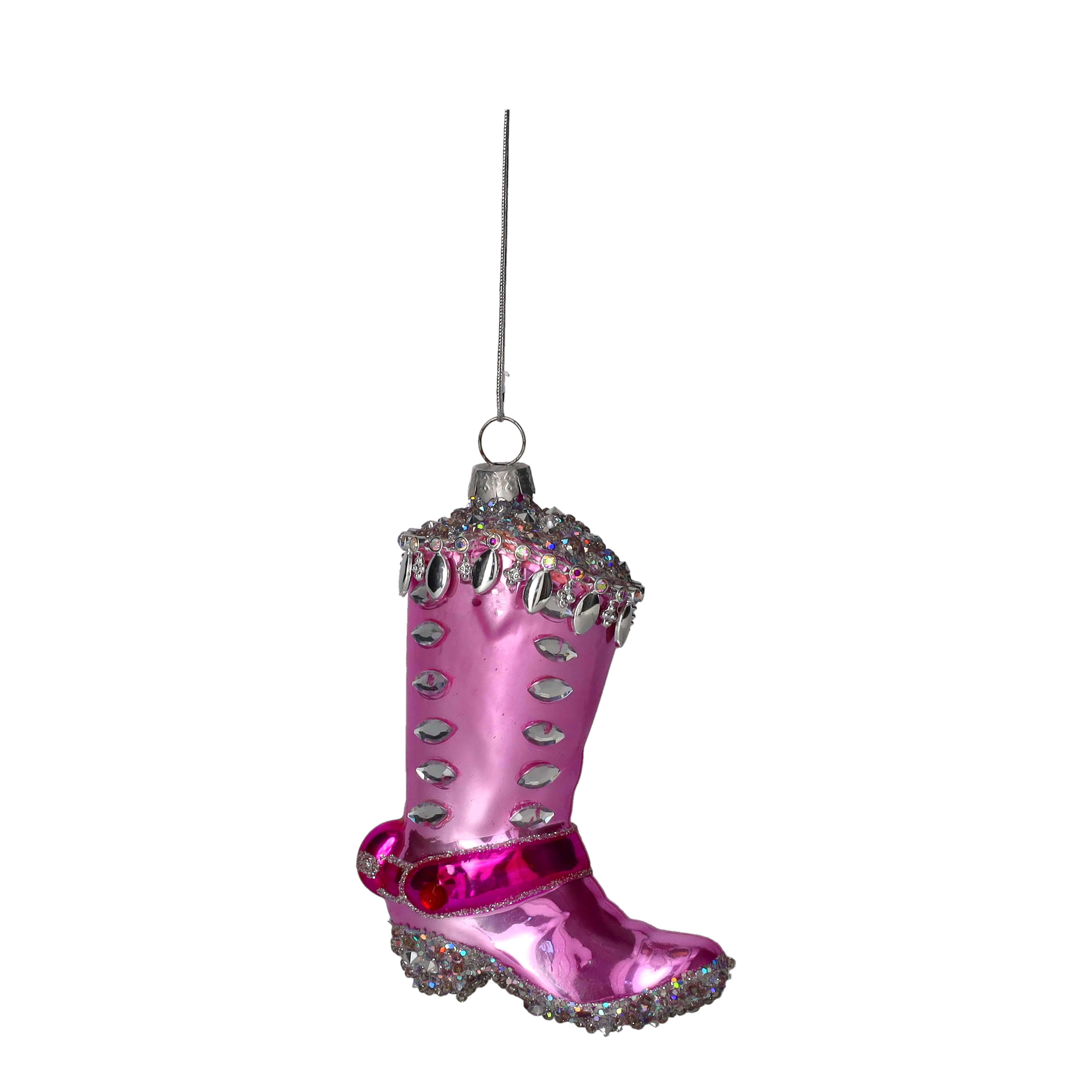 Hänger Cowboy Stiefel pink mit Glitzer