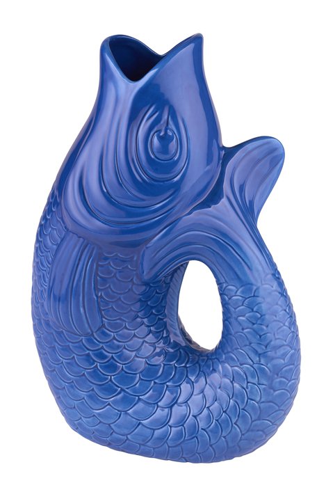 Monsieur Carafon, Fisch, Vase, L, azure, 2,7 Liter