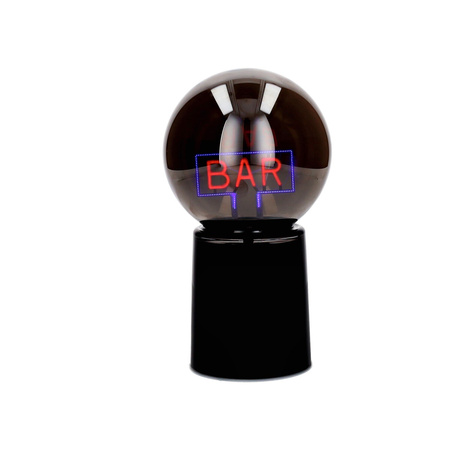 Glowmance, LED-light ball, neon light, motive: bar, black