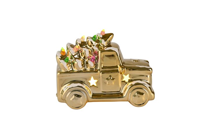 Luce, truck with led, porcelain, gold