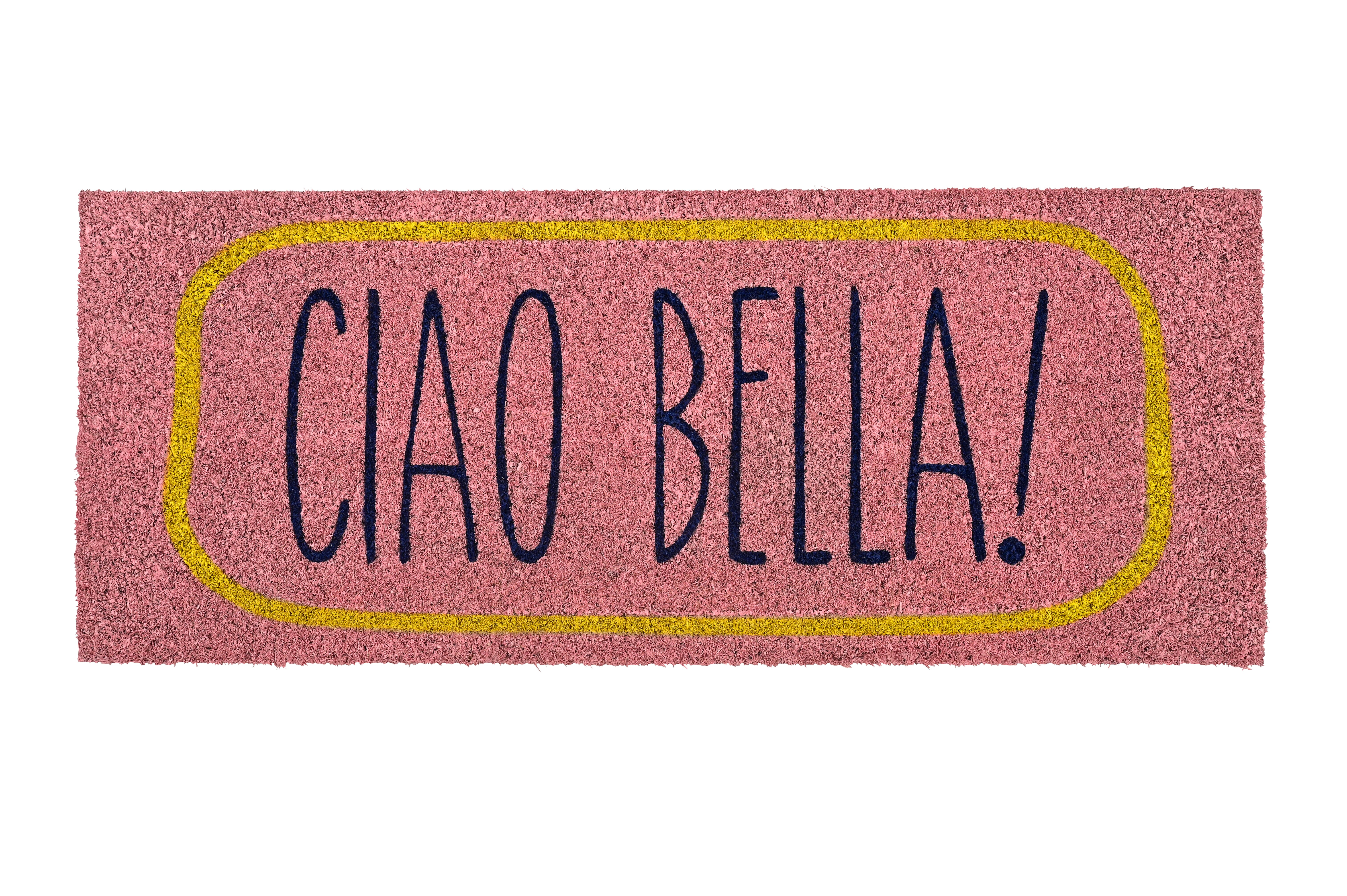 doormat, motive: Ciao Bella!, pink