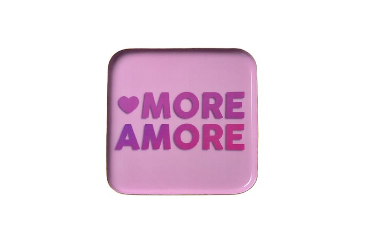 Love Trays, Dekotablett, More Amore, quadratisch, rosa