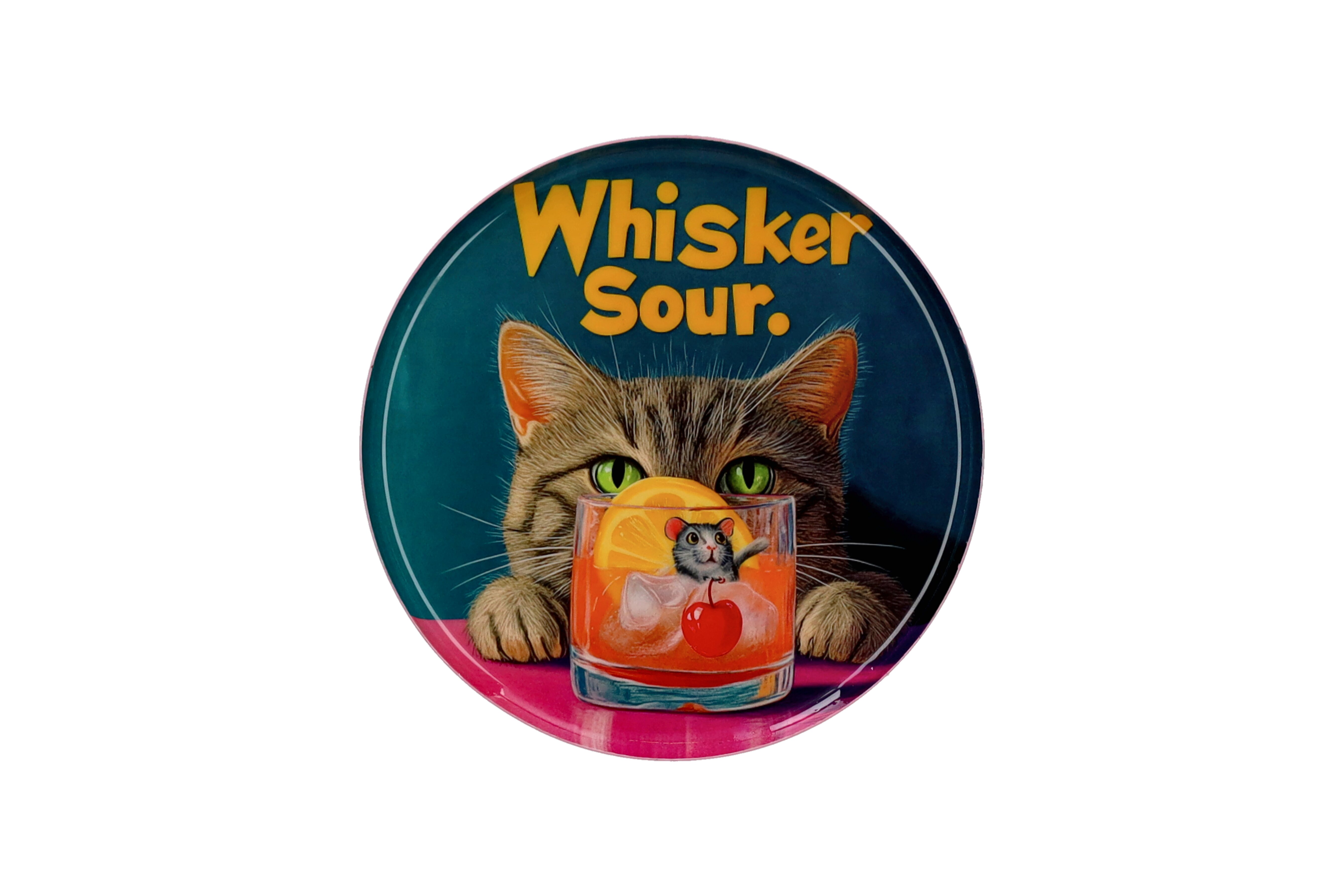 Love Trays, Dekotablett, S, Motiv: Whisker Sour, rund, mehrfarbig