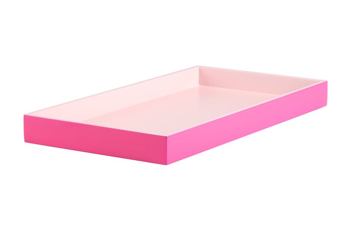 Spa, Tablett, S, rechteckig (40,4x21x3,5cm), 2 farbig, shiny pink/matt rosa