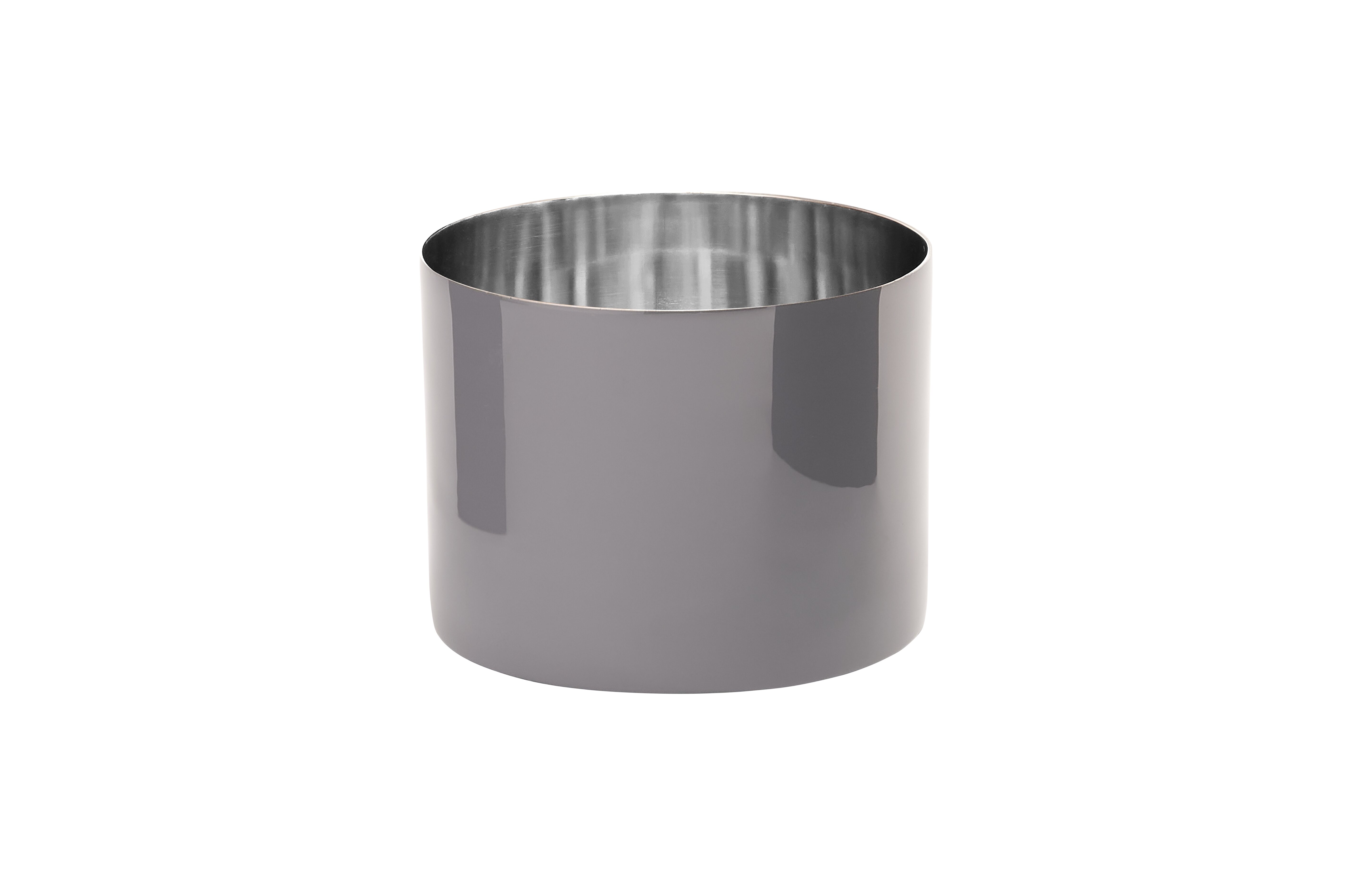 Saigon, Windlicht M, Emaille, Edelstahl, cool gray/silber