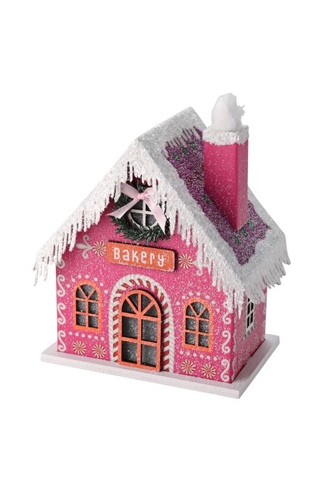 Candy, house w. LED, bakery, pink