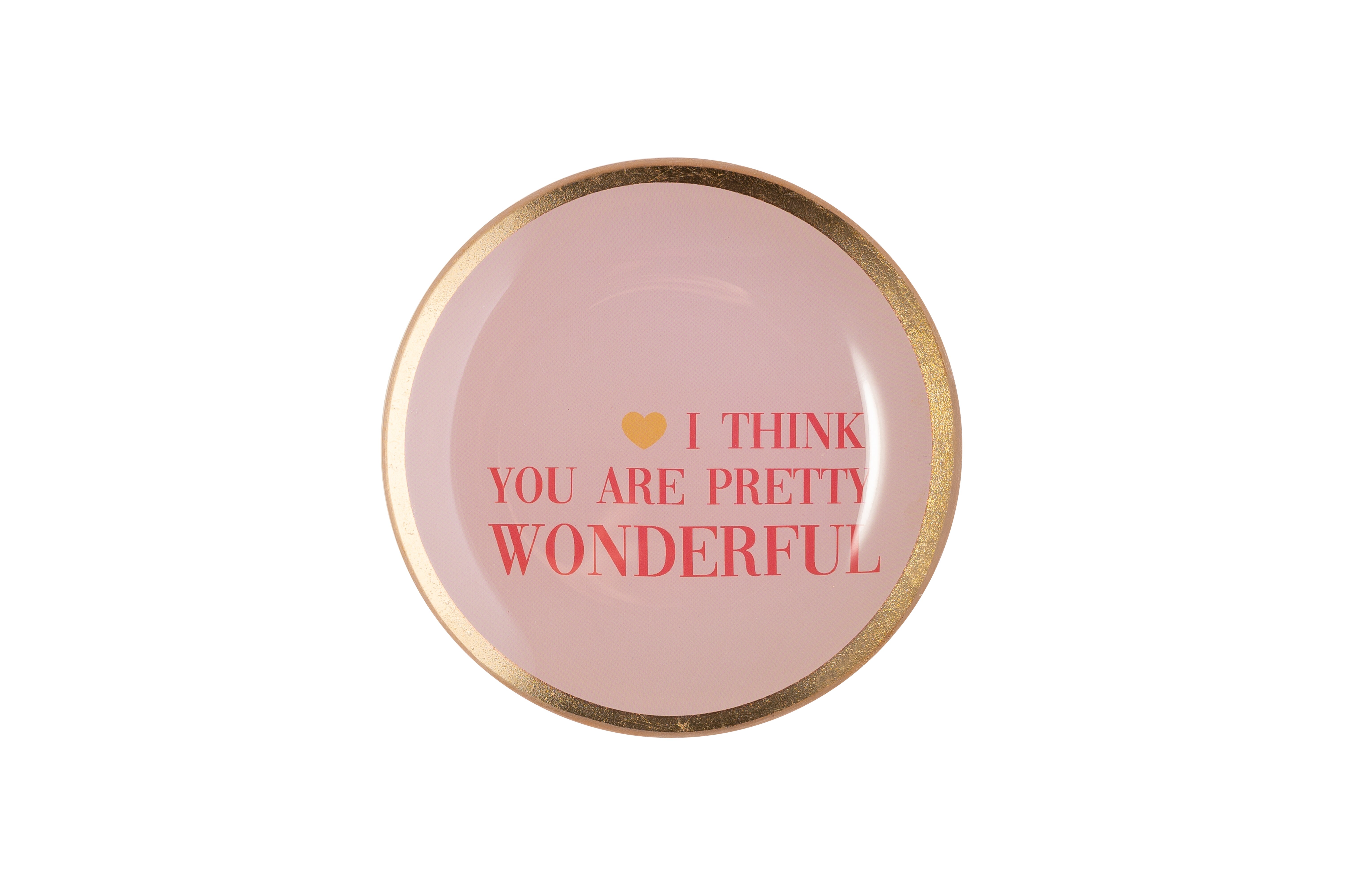 Love Plates, glass plate S, Wonderful, round, pink