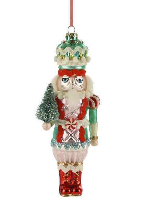 Hänger Nussknacker mit Weihnachtsbaum, türkis