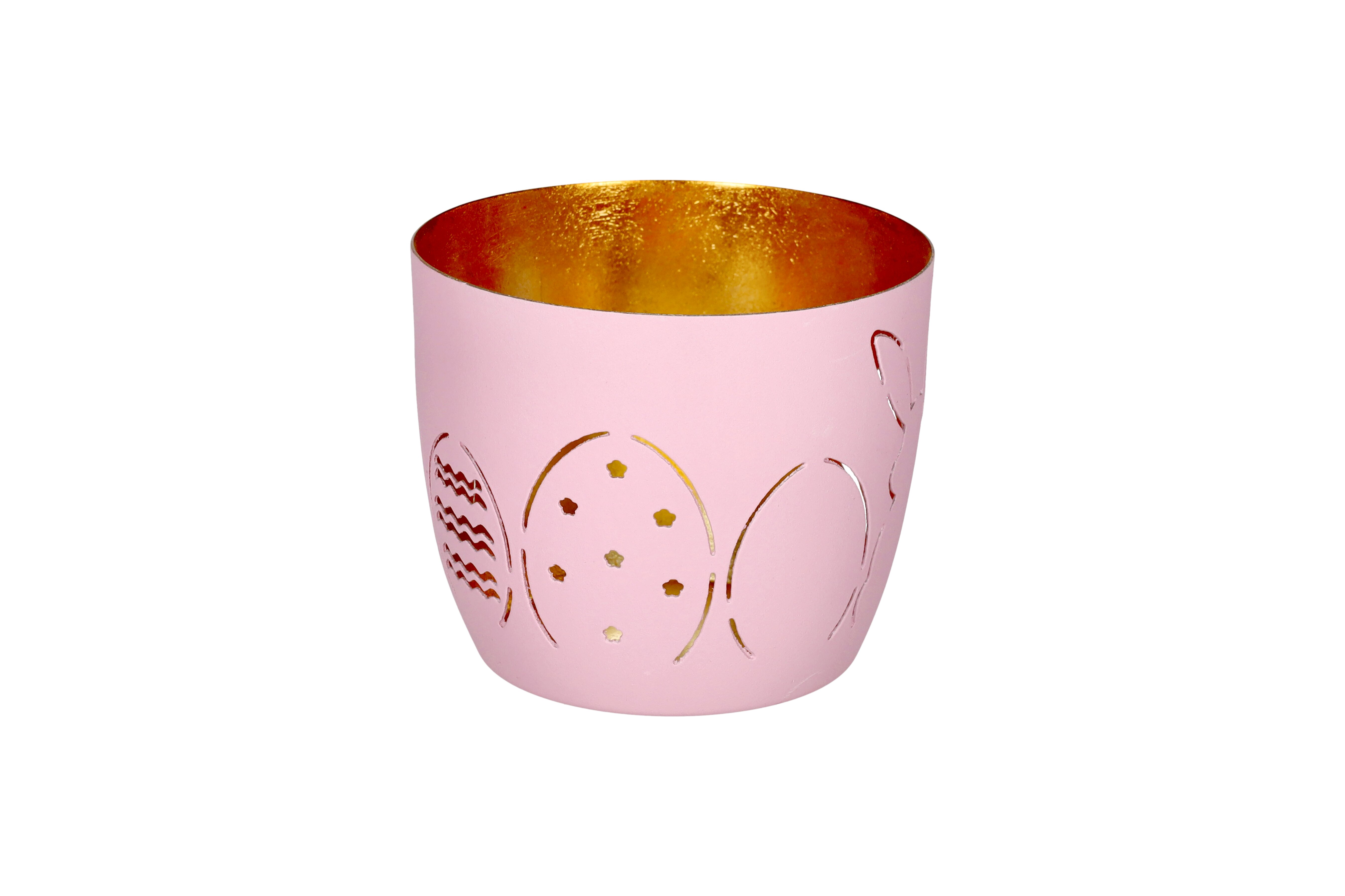 Madras, votive, M, motive: bunny with easter eggs, pink/gold