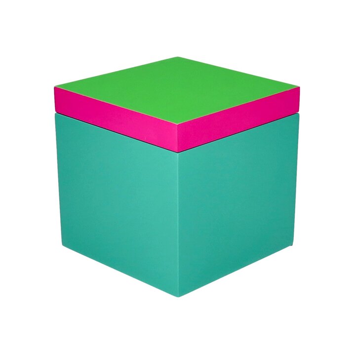 Neo, Box, S(13x13x13cm), 3 tone, neon green/neon pink/turquoise