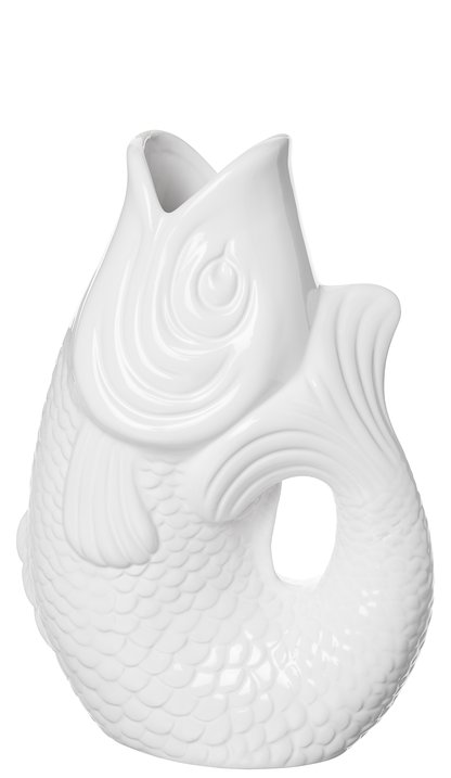 Monsieur Carafon, Fisch, Vase, S, weiß, 1,2 Liter