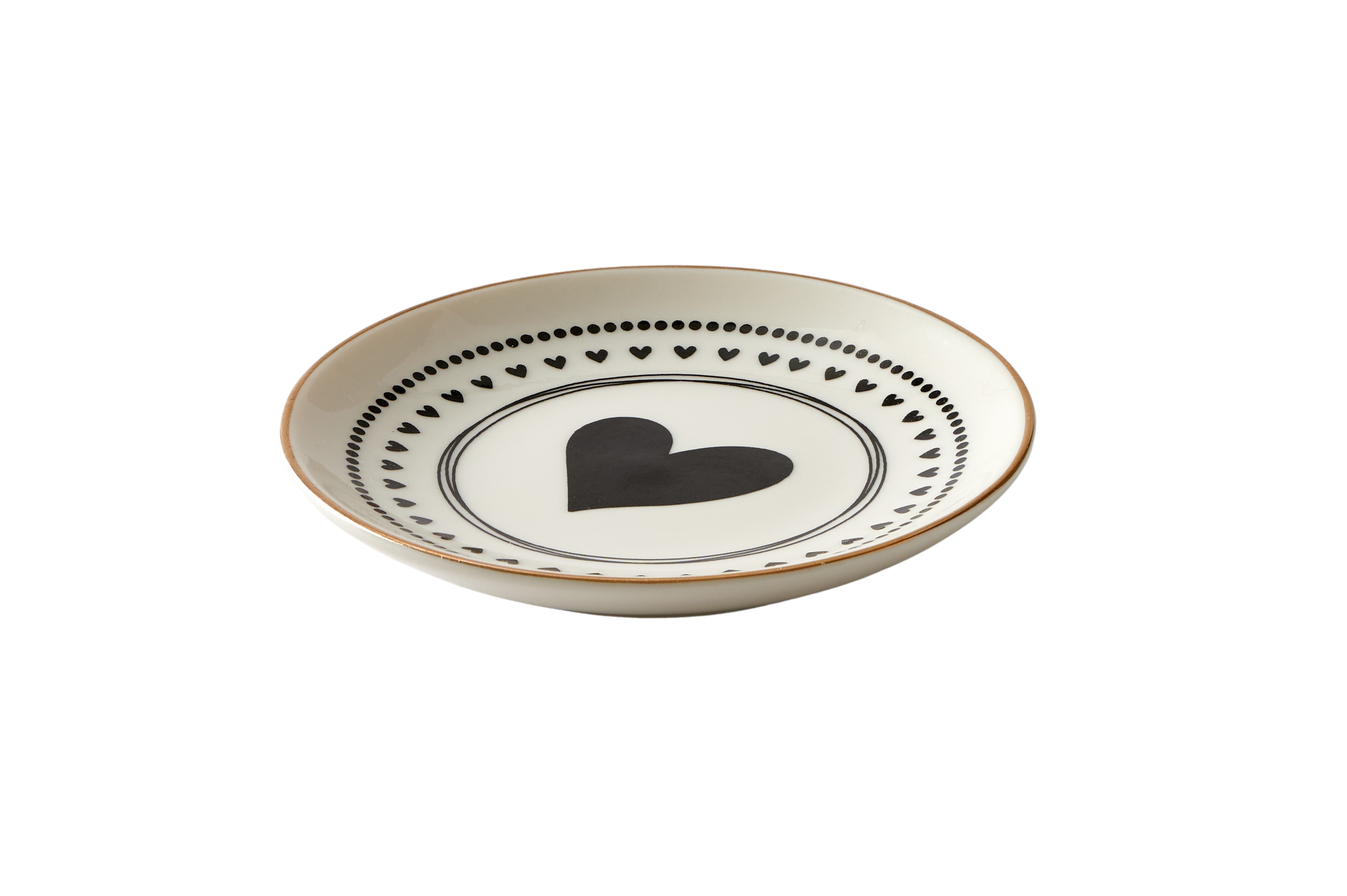 Love Plates, Deko-Teller, Porzellan, Herz, rund, weiß