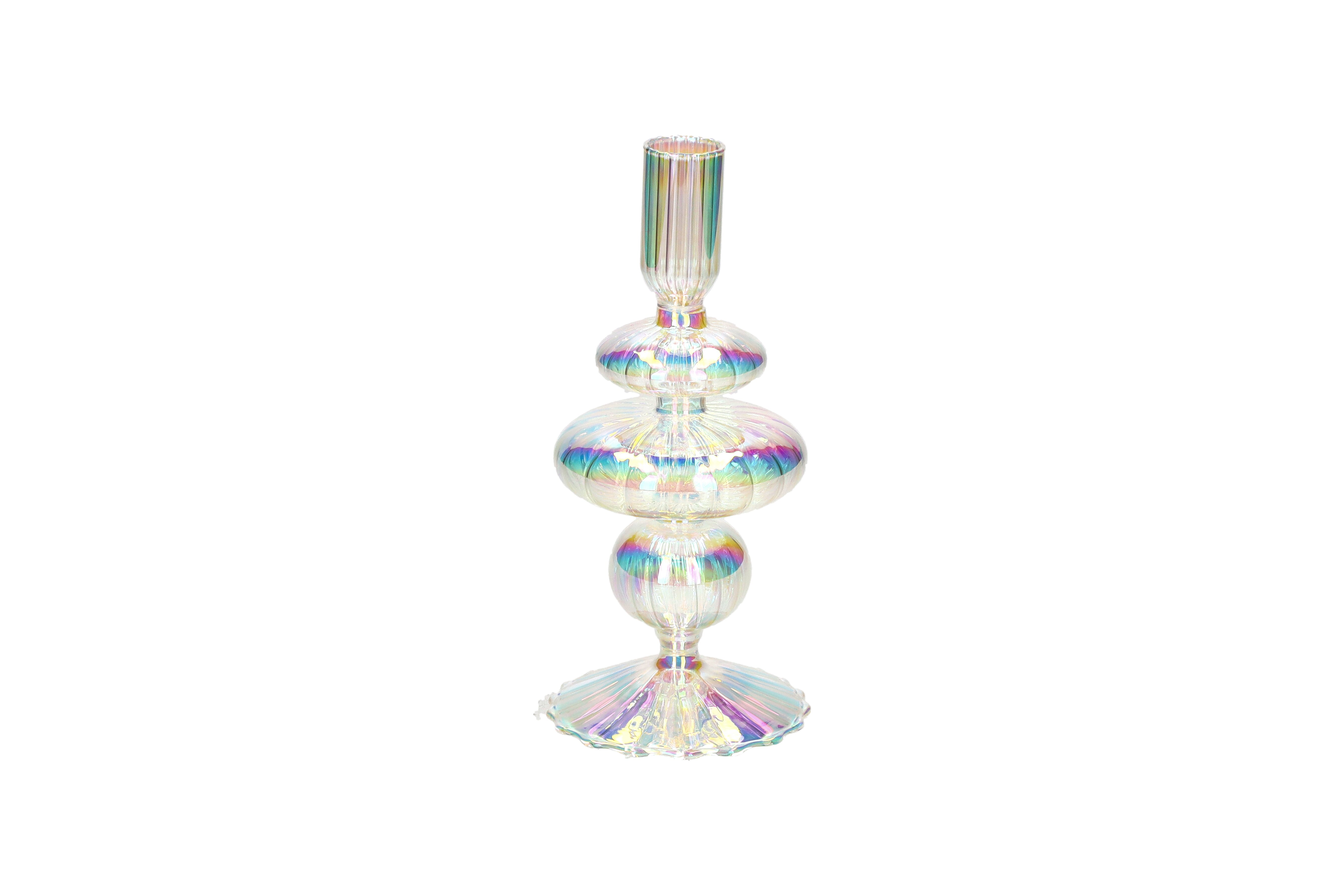 Voile, Kerzenhalter, H20cm, Borosilikatglas, irisierend, transparent, gs