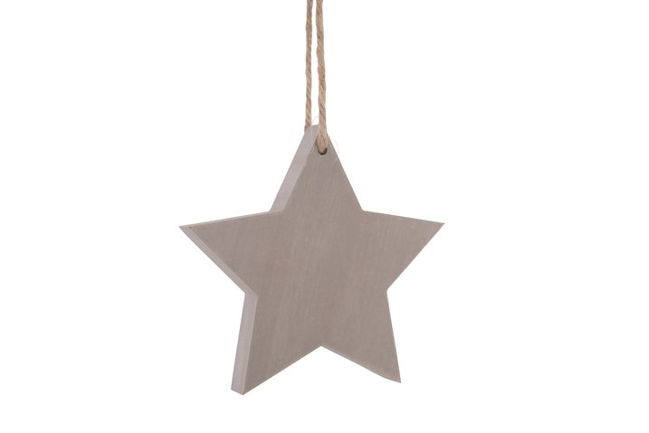 Alba, Hänger Stern, Holz, grau