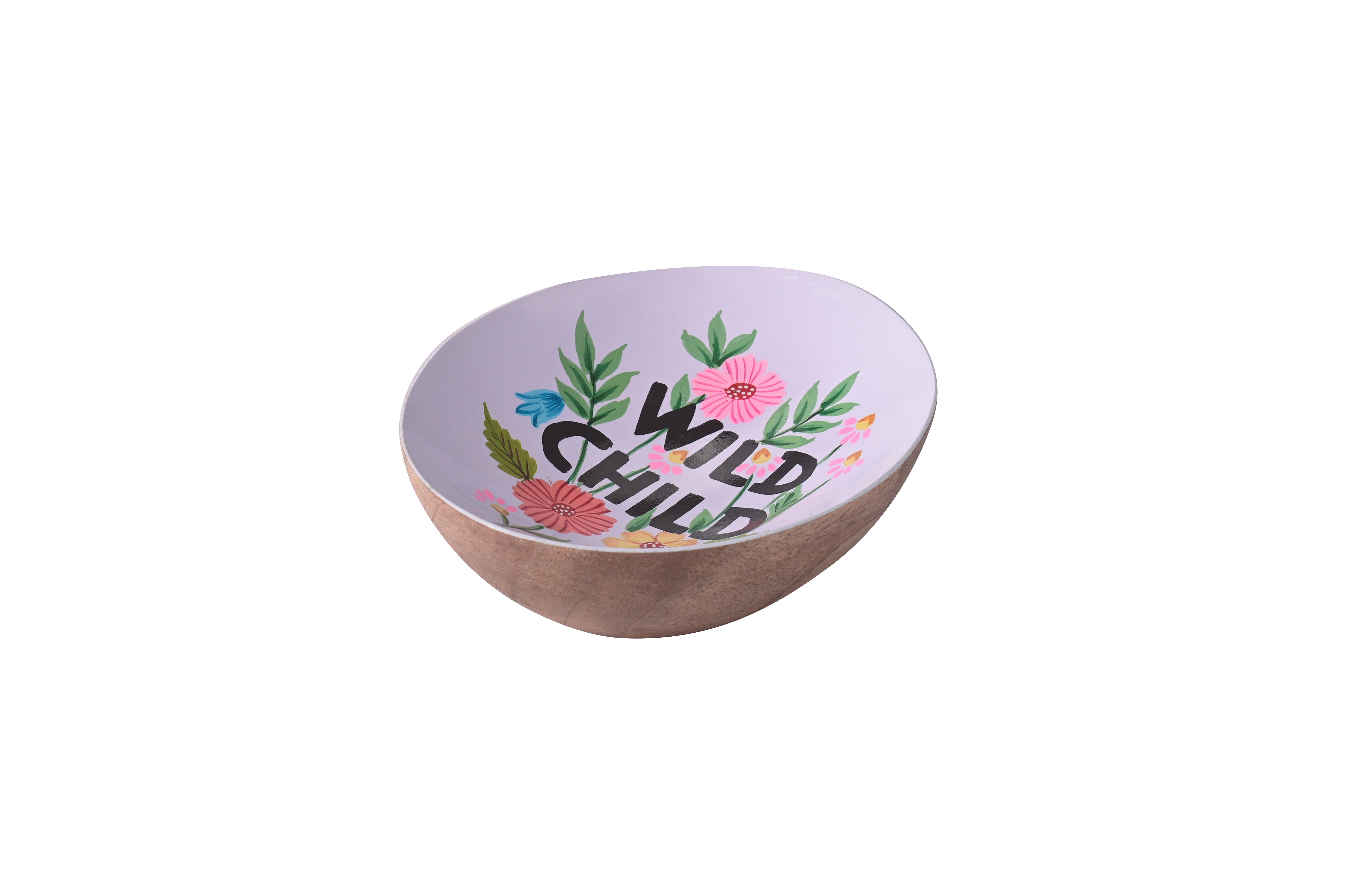 Love Plates, Dekoteller, Mangoholz, Motiv: Wild Child, oval, tief