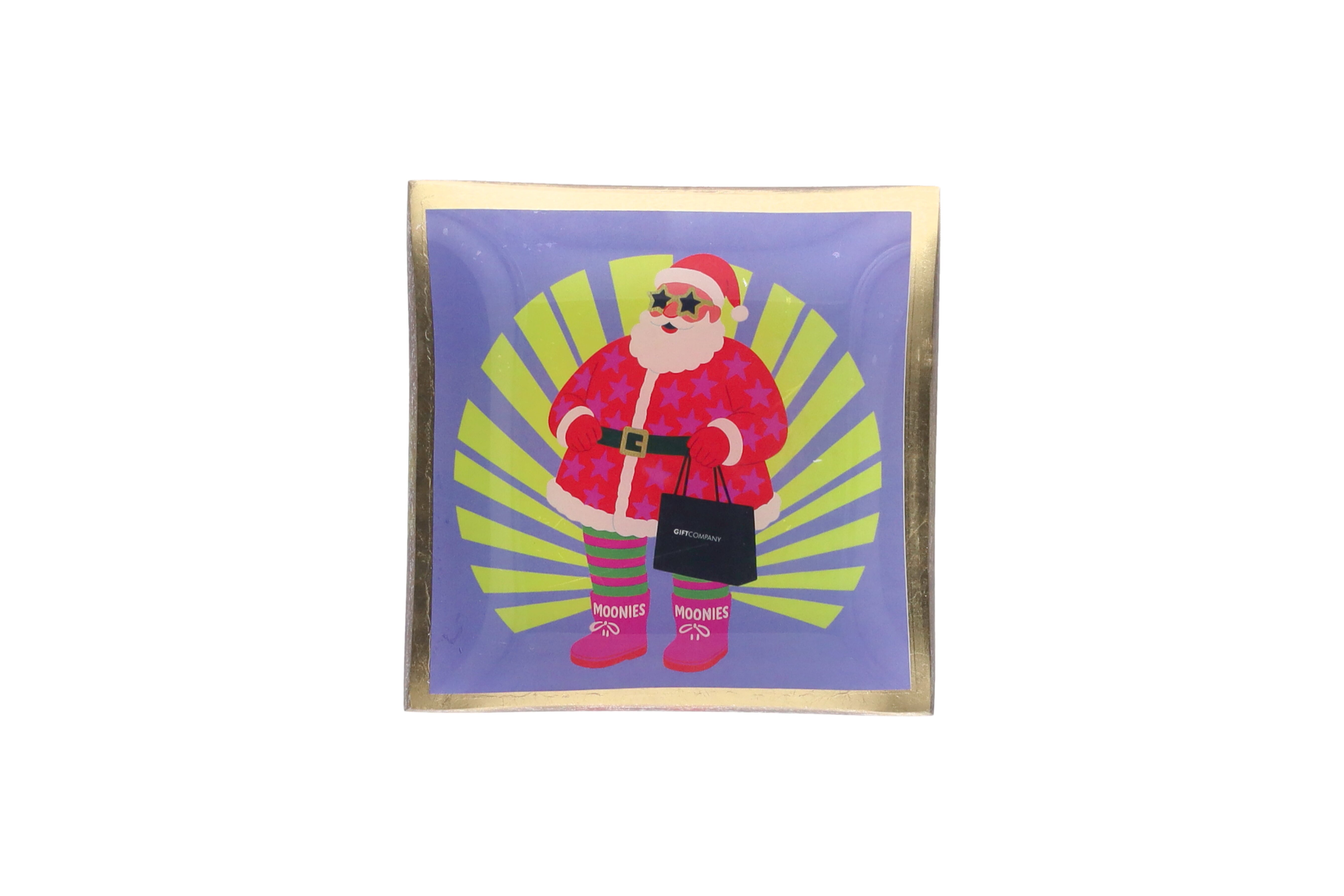 Love Plates, glass plate s, motive: santa, multicolour