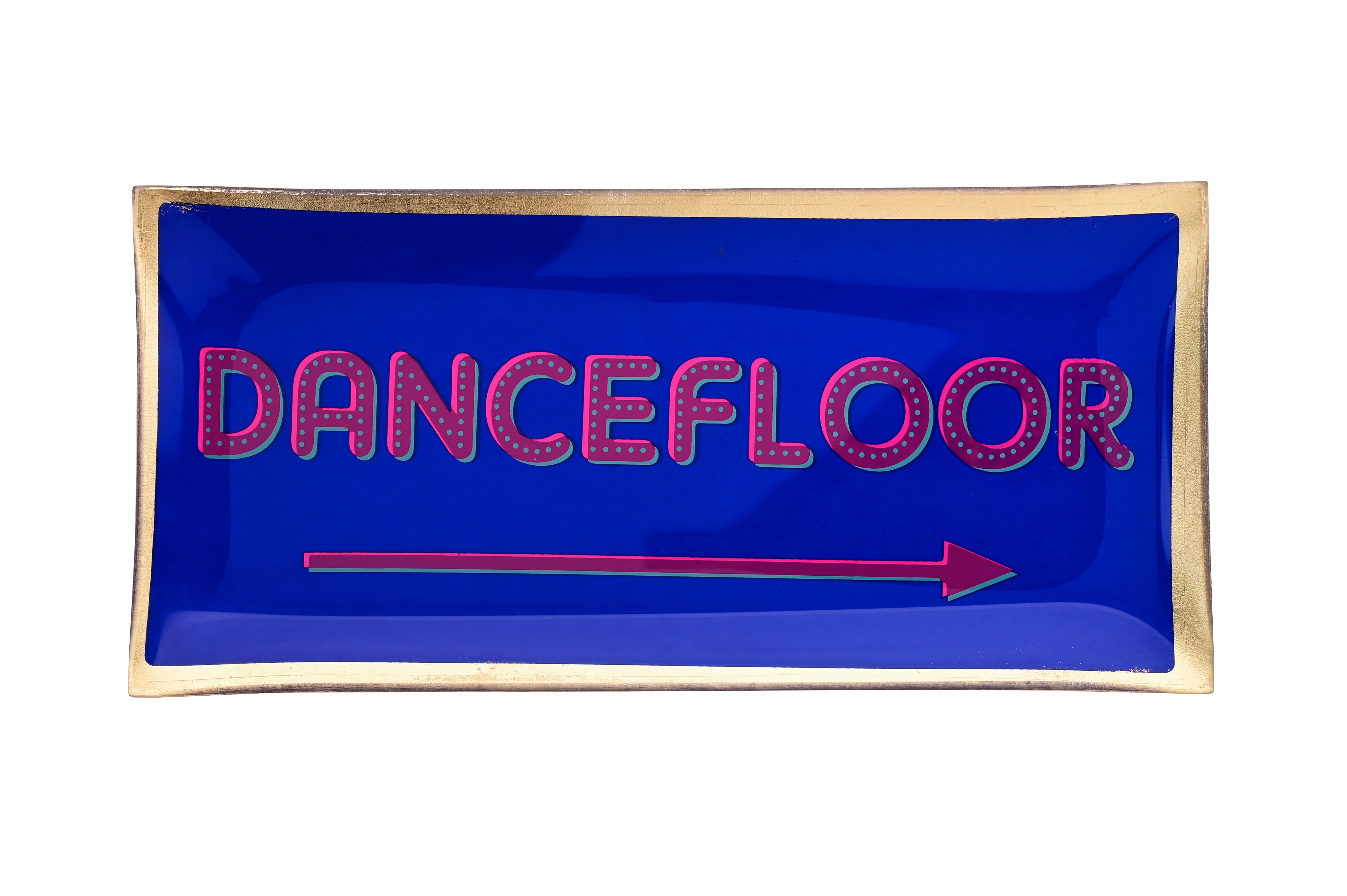 Love Plates, Glasteller L, Motiv: Dancefloor, blau