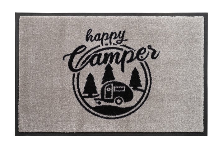 Washables, Happy camper, grau/schwarz