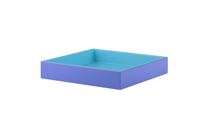 Spa, Tablett, S, quadratisch (19x19x3,5cm), 2 farbig, shiny dunkelblau/matt blau