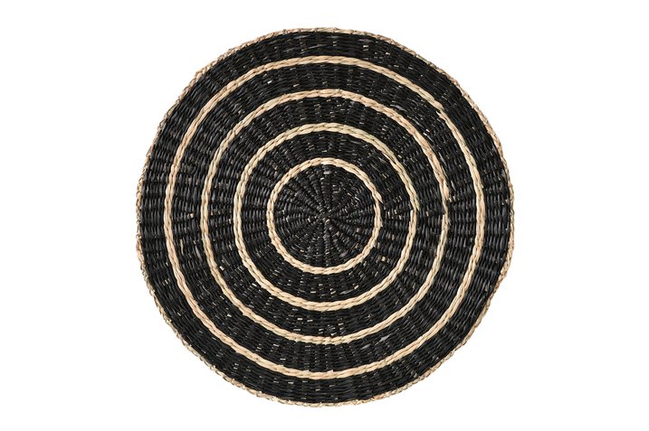 Boathouse, place mat, round, D38cm, circles,  nature/black