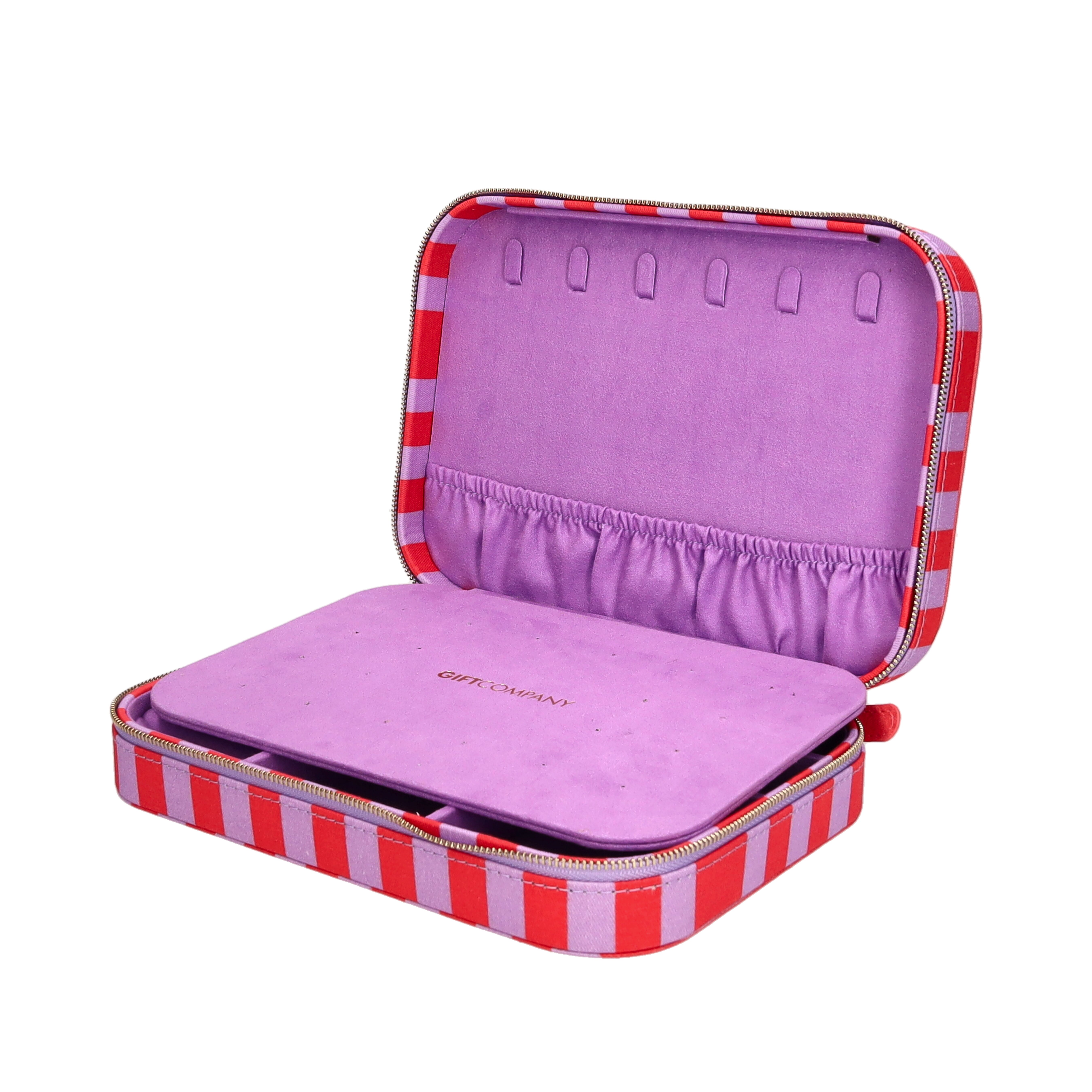 Treasure, Schmucketui, M, gestreift, rot/ lila