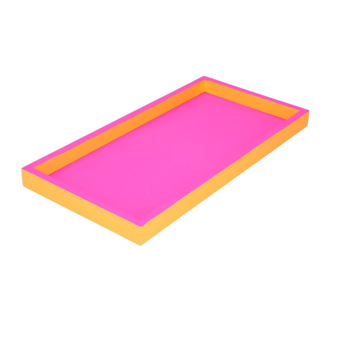 Neo, Tablett, rechteckig (30x2x15cm), 2 farbig, neon pink/ neon orange