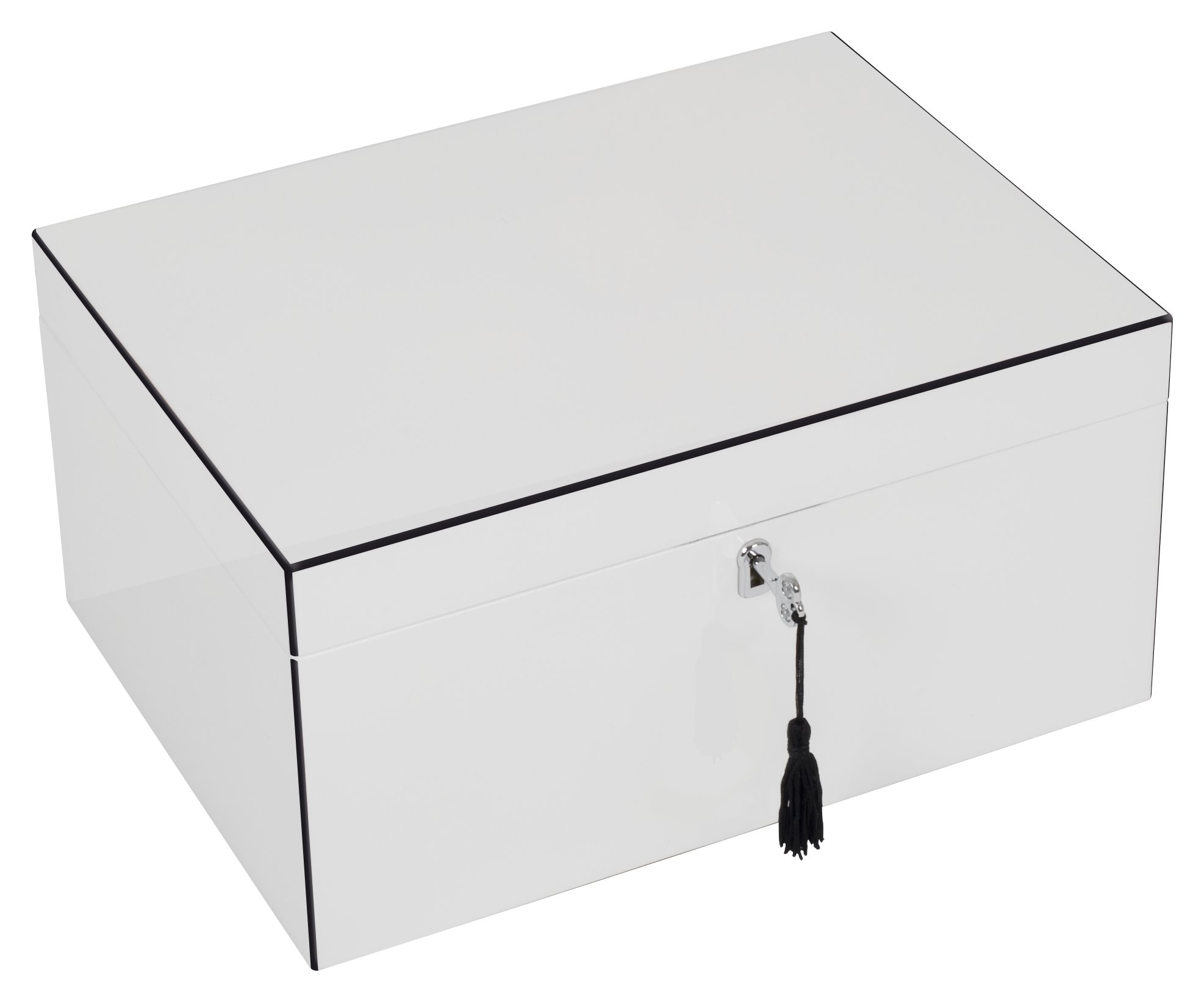 Tang, jewellery box, L with lock, white