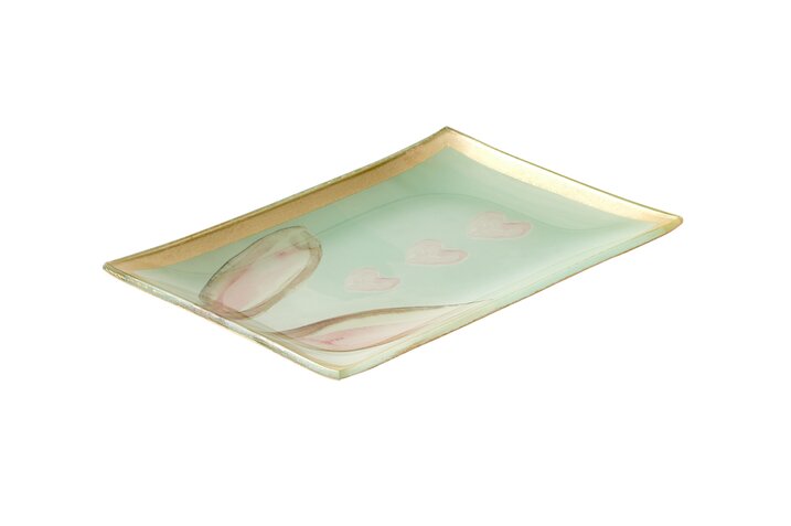 Love Plates, glassplate M, rabbit ears, light green